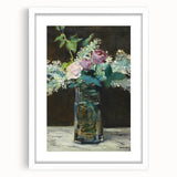Impressionism Wall Art - Vase of White Lilacs and Roses - Floral Print