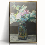 Impressionism Wall Art - Vase of White Lilacs and Roses - Floral Print
