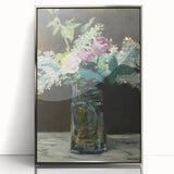Impressionism Wall Art - Vase of White Lilacs and Roses - Floral Print