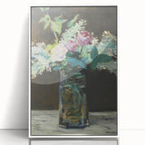 Impressionism Wall Art - Vase of White Lilacs and Roses - Floral Print