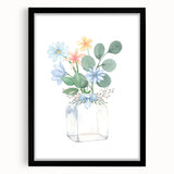 Watercolor Floral Vase Print - Girls Bedroom Art