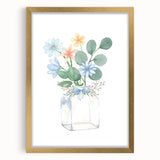 Watercolor Floral Vase Print - Girls Bedroom Art