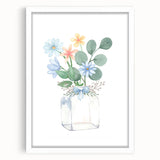 Watercolor Floral Vase Print - Girls Bedroom Art