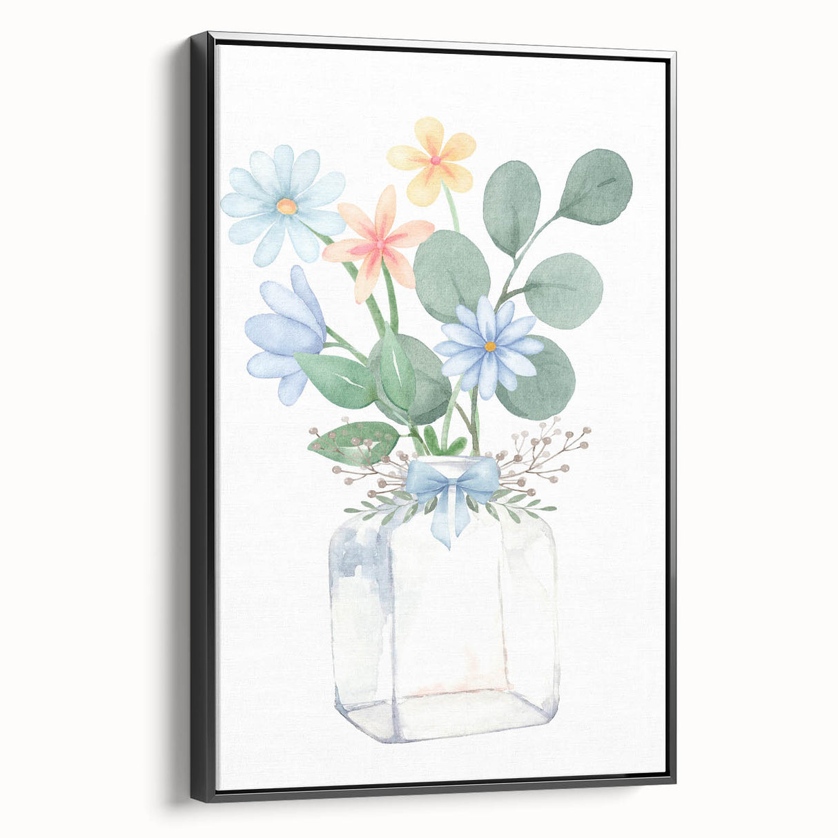 Watercolor Floral Vase Print - Girls Bedroom Art