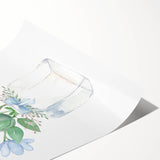 Watercolor Floral Vase Print - Girls Bedroom Art