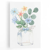 Watercolor Floral Vase Print - Girls Bedroom Art