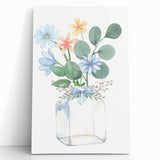 Watercolor Floral Vase Print - Girls Bedroom Art