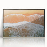 Framed acrylic artwork showcasing a serene beach landscape with vibrant colors and intricate details, perfect for enhancing home decor and evoking relaxation.