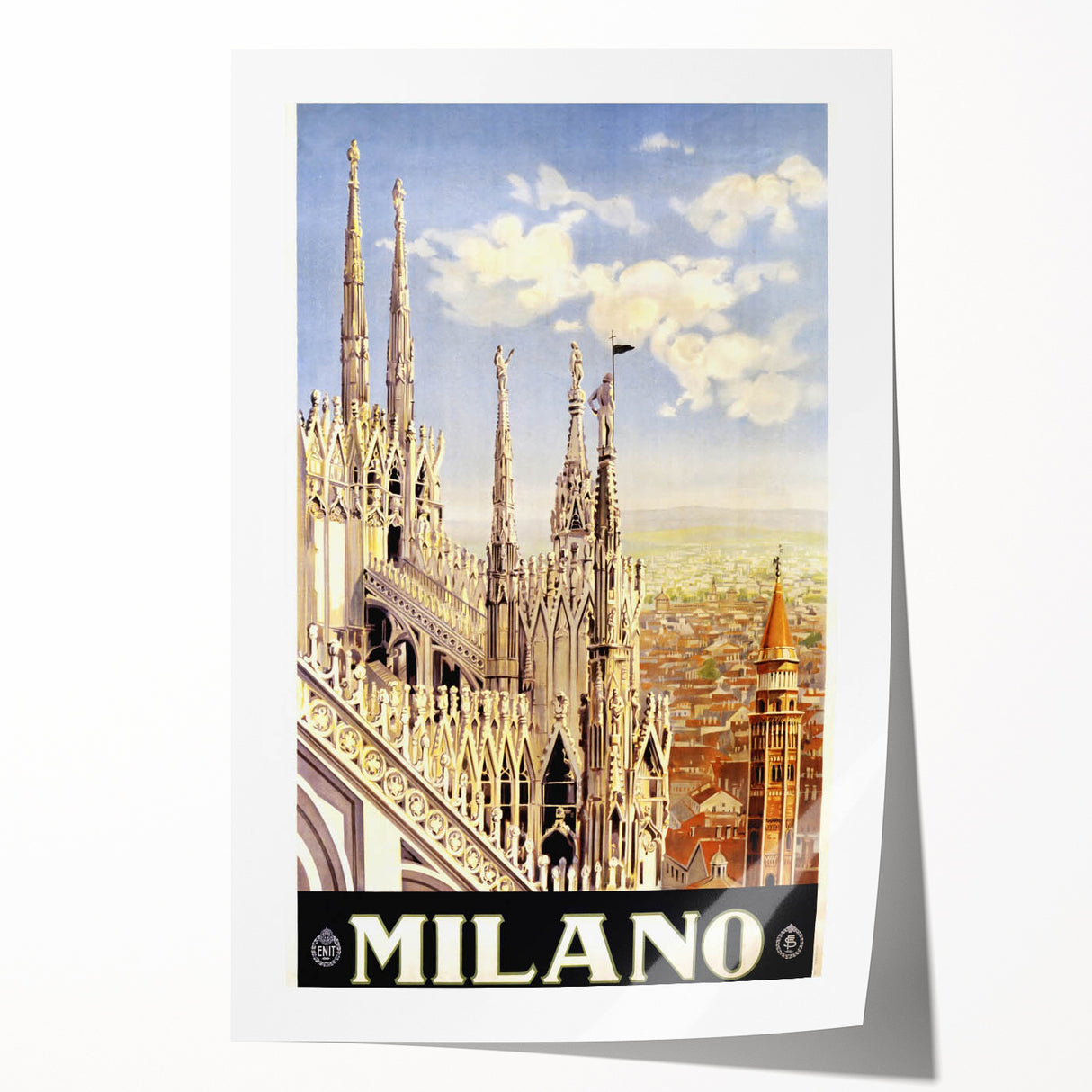 Retro Milano Travel Poster – Vintage Italian City Art
