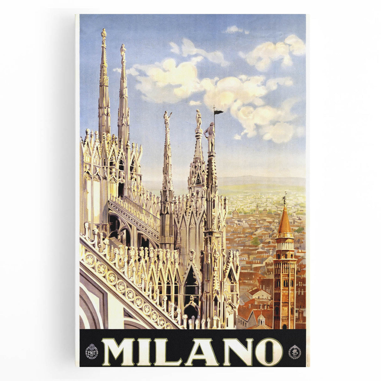 Retro Milano Travel Poster – Vintage Italian City Art