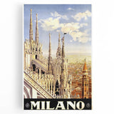 Retro Milano Travel Poster – Vintage Italian City Art