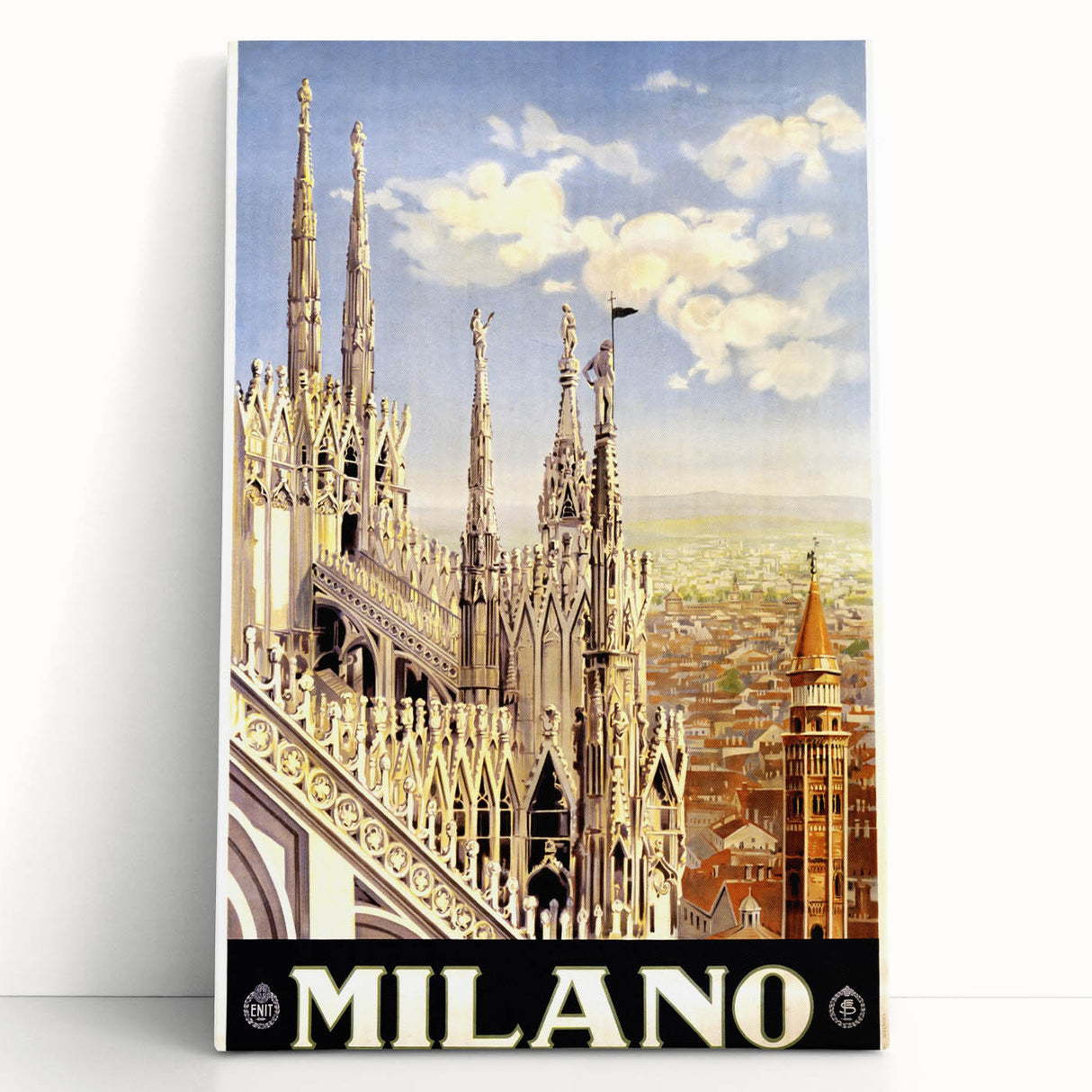 Retro Milano Travel Poster – Vintage Italian City Art