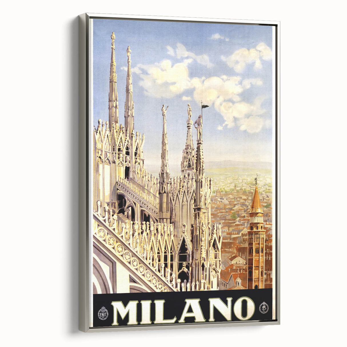 Retro Milano Travel Poster – Vintage Italian City Art