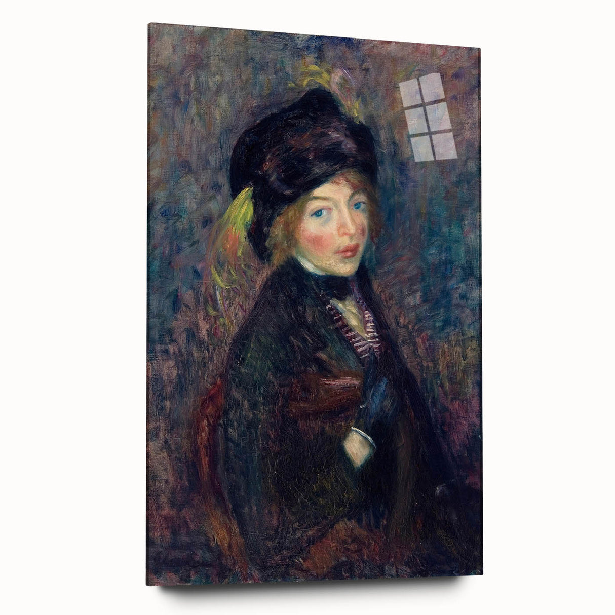 Head of Girl with Feathered Turban Art Print - William Glackens Portrait