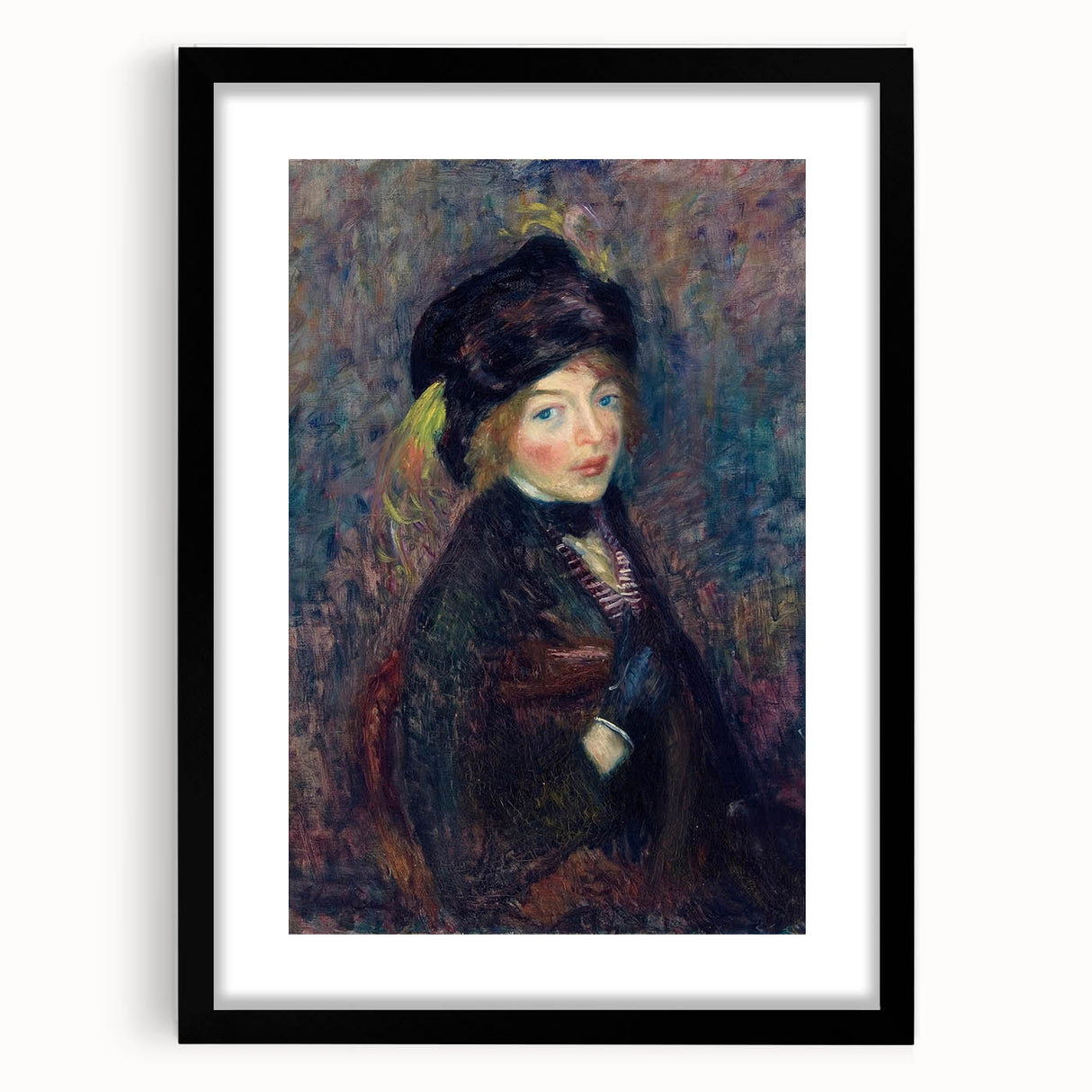 Head of Girl with Feathered Turban Art Print - William Glackens Portrait