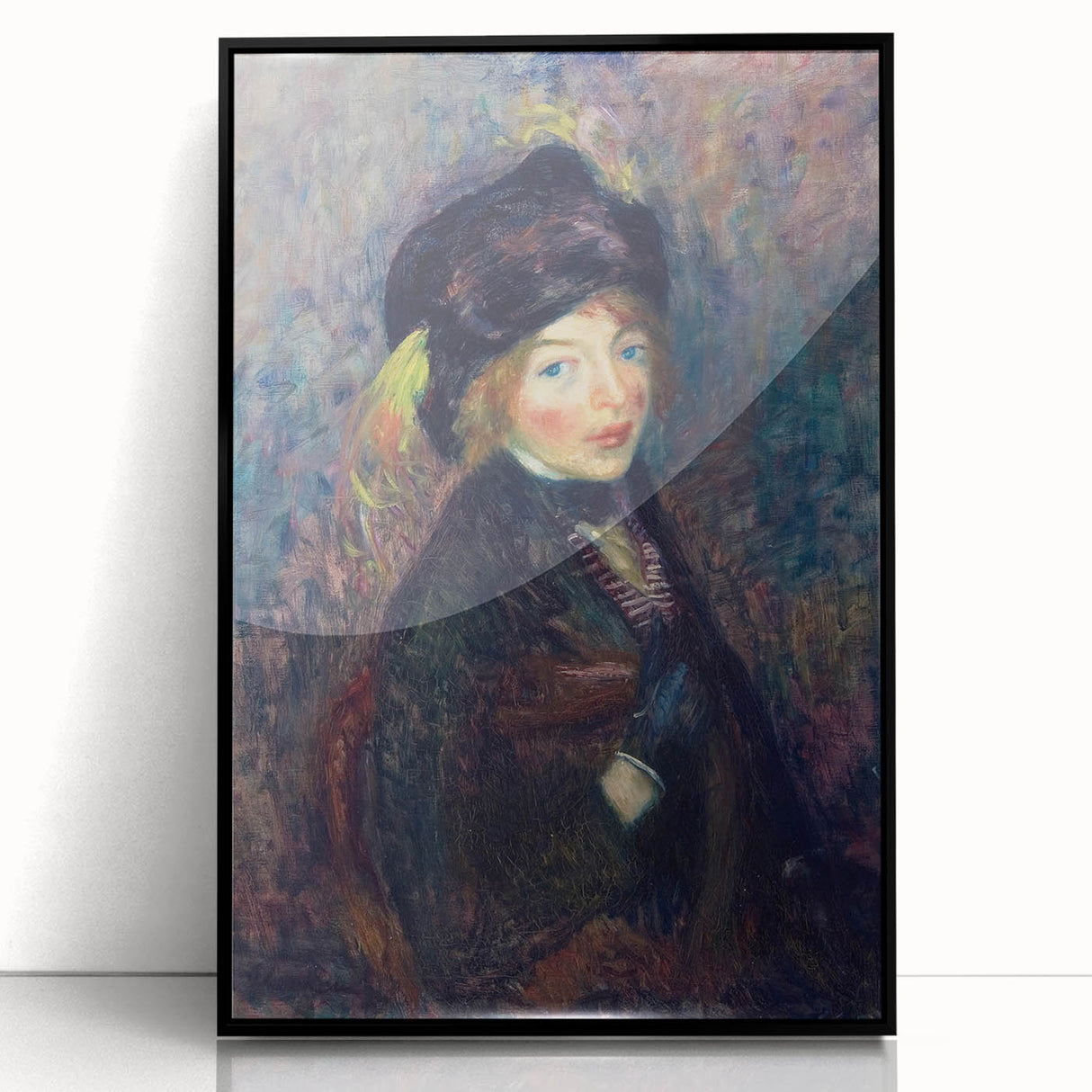 Head of Girl with Feathered Turban Art Print - William Glackens Portrait