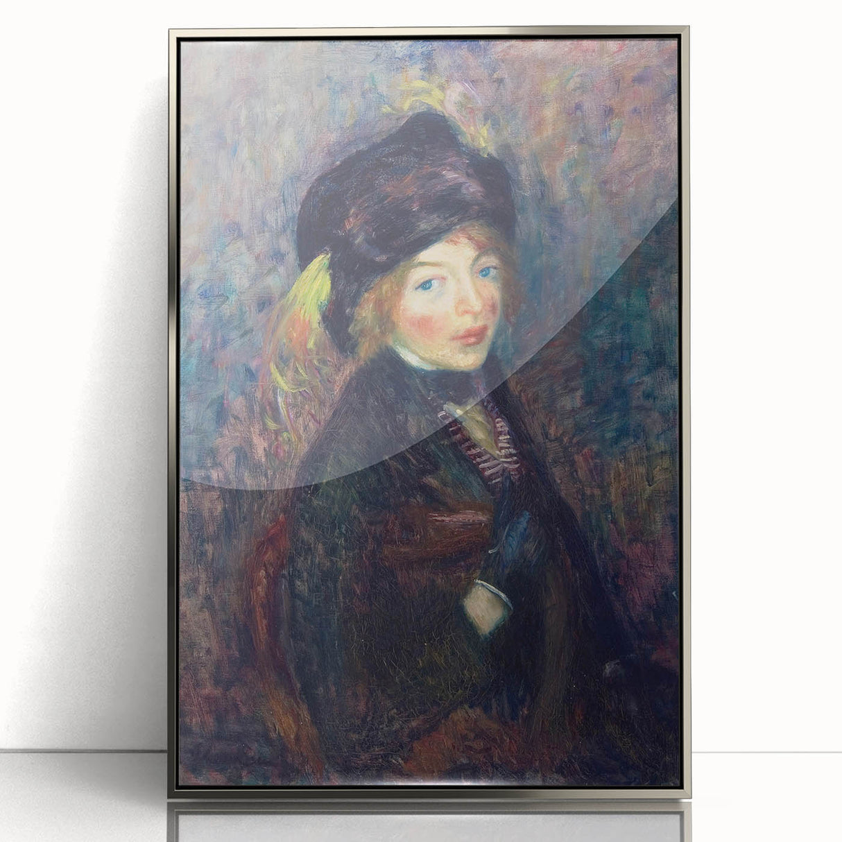 Head of Girl with Feathered Turban Art Print - William Glackens Portrait