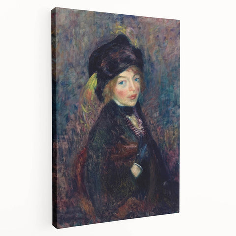Head of Girl with Feathered Turban Art Print - William Glackens Portrait