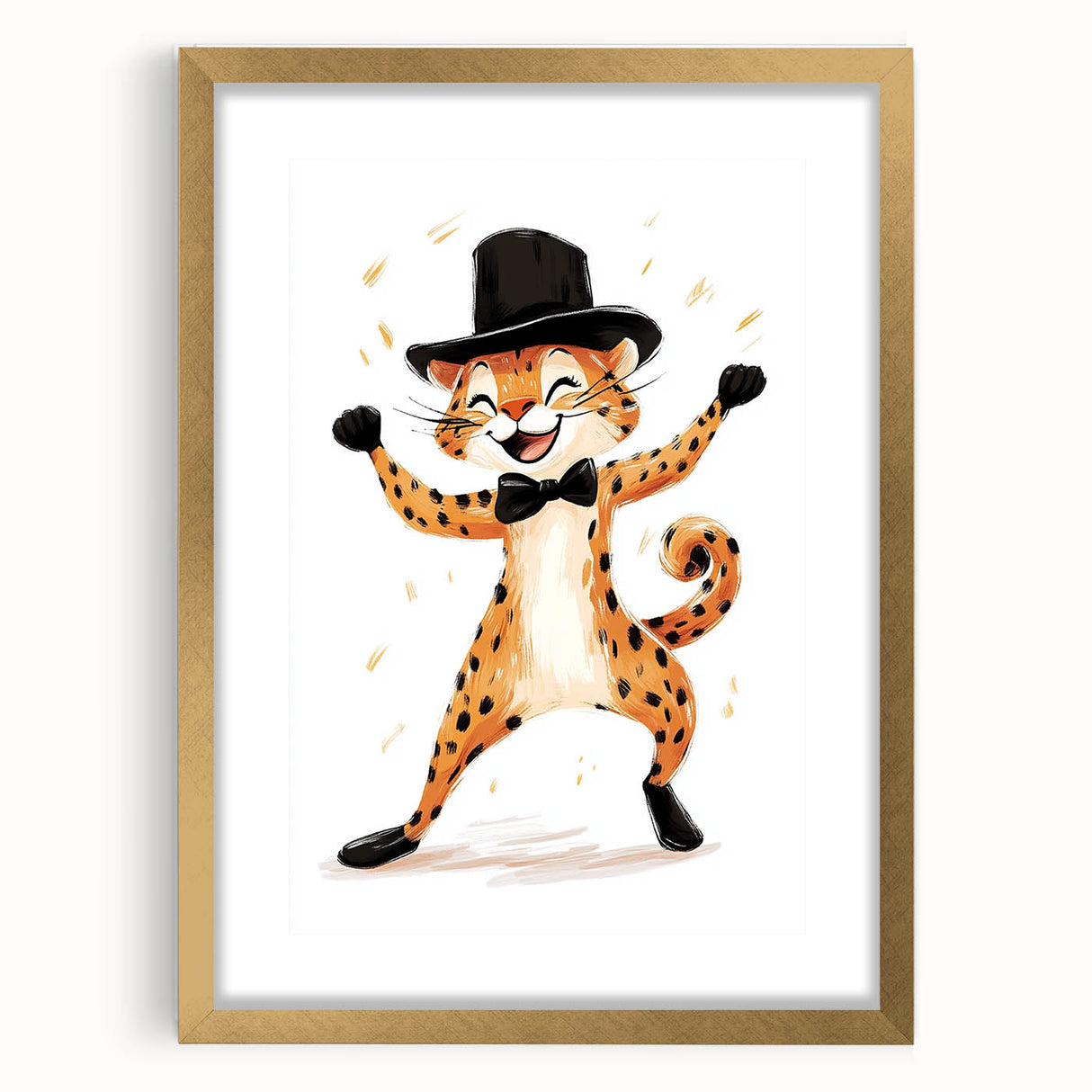 Boys Wall Art Prints - Playful Cheetah Kids Room Art Decor