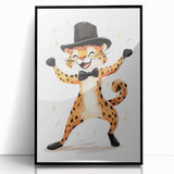 Boys Wall Art Prints - Playful Cheetah Kids Room Art Decor