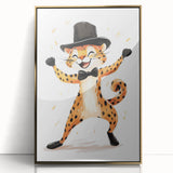 Boys Wall Art Prints - Playful Cheetah Kids Room Art Decor
