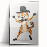 Boys Wall Art Prints - Playful Cheetah Kids Room Art Decor