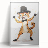 Boys Wall Art Prints - Playful Cheetah Kids Room Art Decor