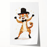 Boys Wall Art Prints - Playful Cheetah Kids Room Art Decor