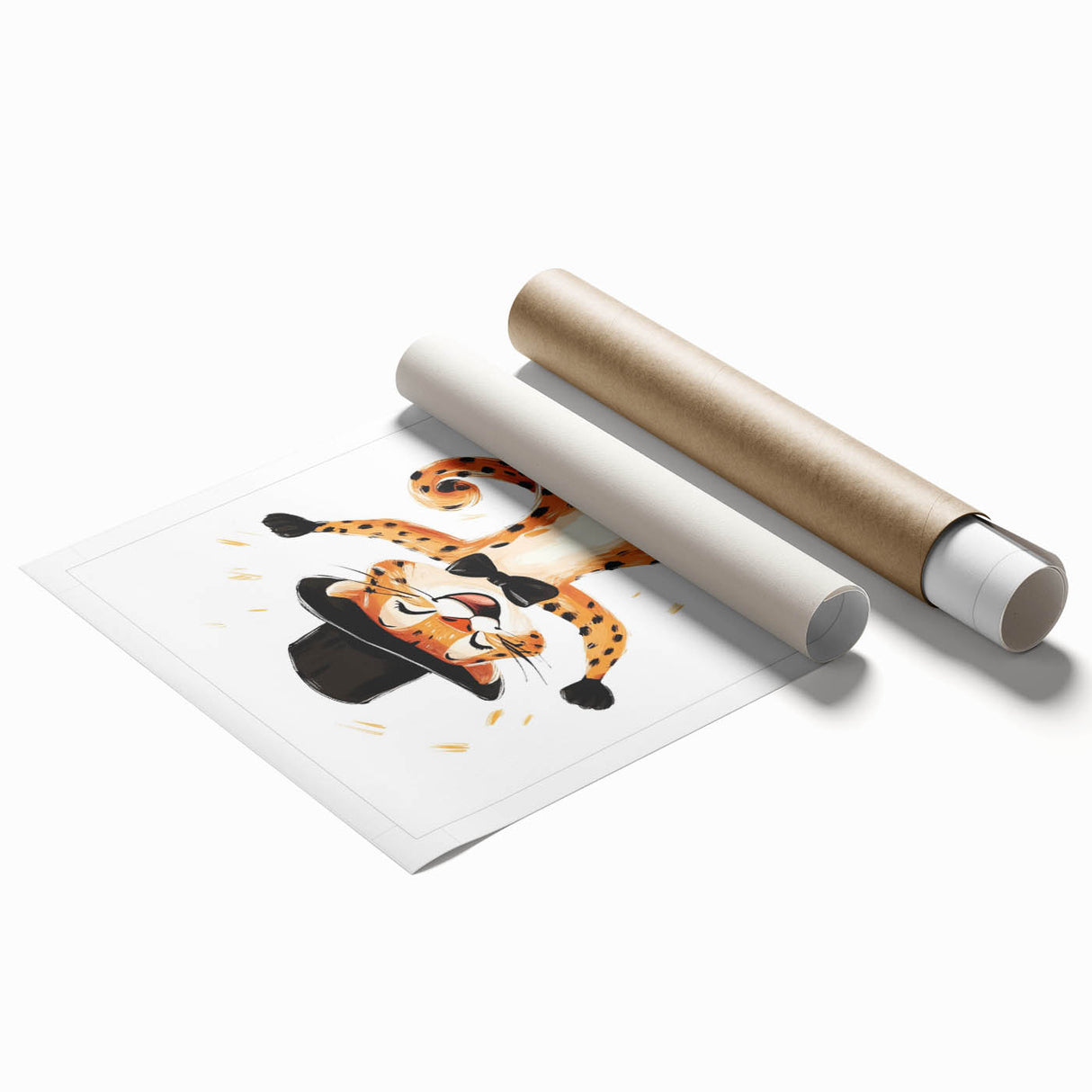 Boys Wall Art Prints - Playful Cheetah Kids Room Art Decor