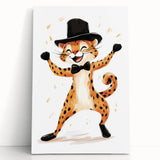 Boys Wall Art Prints - Playful Cheetah Kids Room Art Decor