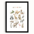 Wild Animals Kids Educational Wall Art - Learning Poster for Classrooms