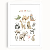 Wild Animals Kids Educational Wall Art - Learning Poster for Classrooms