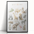 Wild Animals Kids Educational Wall Art - Learning Poster for Classrooms