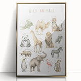 Wild Animals Kids Educational Wall Art - Learning Poster for Classrooms