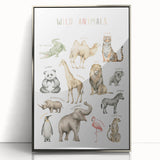 Wild Animals Kids Educational Wall Art - Learning Poster for Classrooms