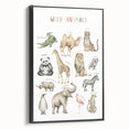 Wild Animals Kids Educational Wall Art - Learning Poster for Classrooms