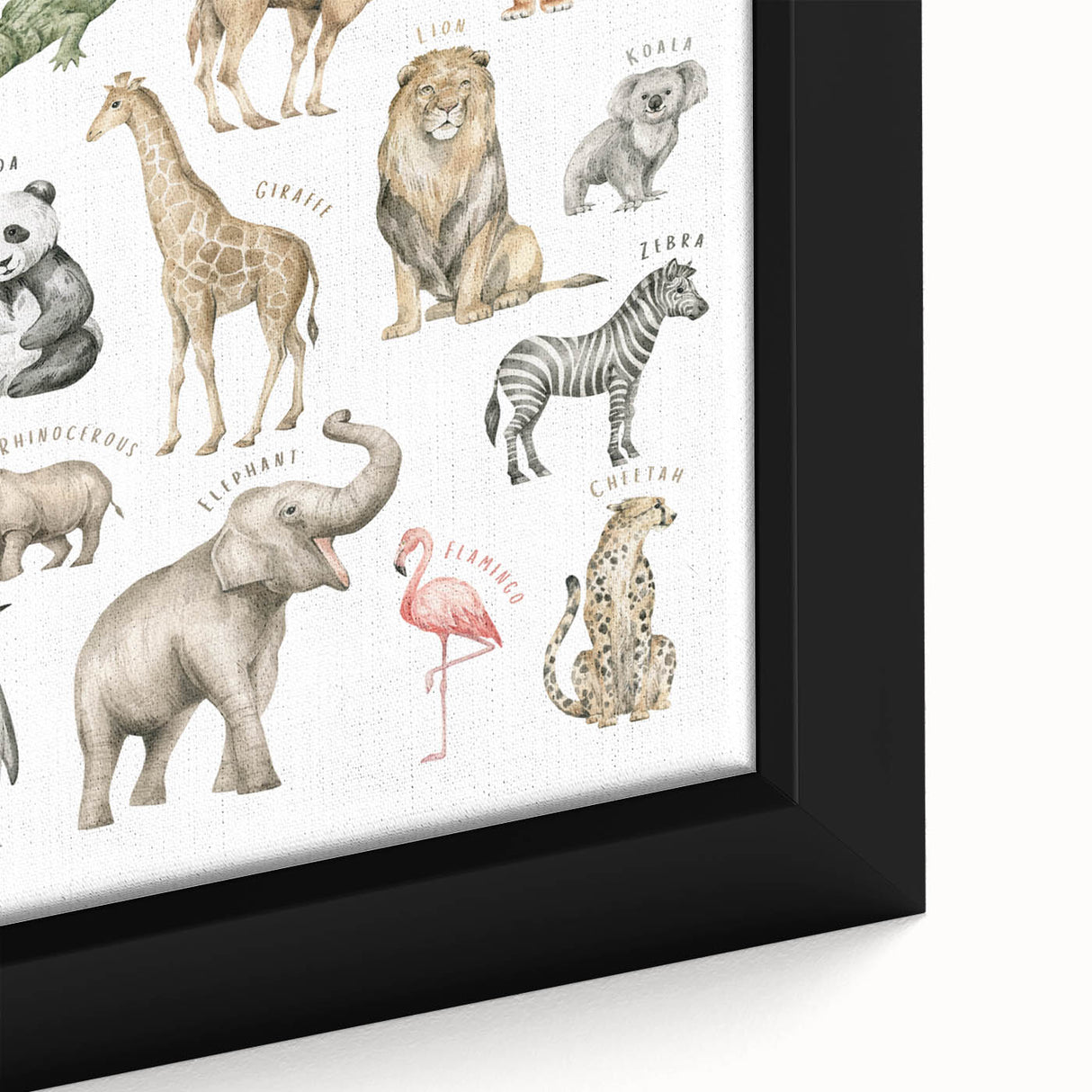 Wild Animals Kids Educational Wall Art - Learning Poster for Classrooms