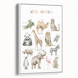 Wild Animals Kids Educational Wall Art - Learning Poster for Classrooms