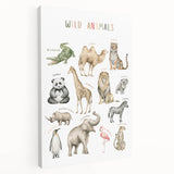 Wild Animals Kids Educational Wall Art - Learning Poster for Classrooms