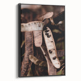 Black and white landscape art painting on framed canvas, featuring a vintage poster style, ideal for bedroom decor.