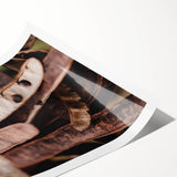 Extra large rolled print featuring line art flowers in muted earth tones, ideal for large living room wall art.