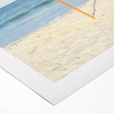 Art deco poster featuring a vibrant summer scene on rolled canvas, ideal for dining room wall art.