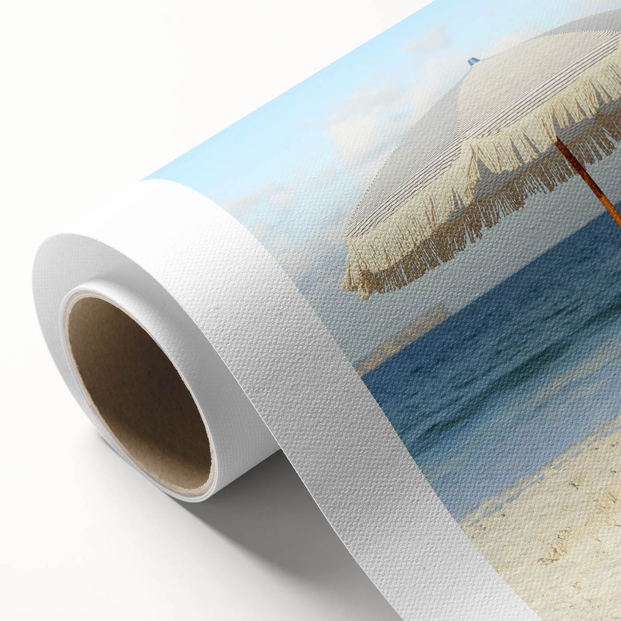 Art deco poster featuring a playful summer scene with soft pastel colors on rolled canvas, ideal for nursery wall art.