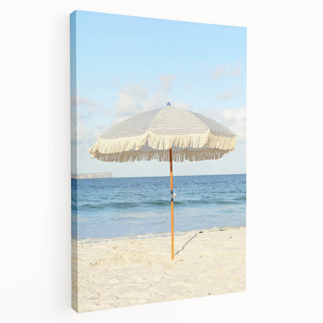 Large abstract summer-themed art on stretched canvas with warm yellow and orange hues, ideal for kitchen wall art.