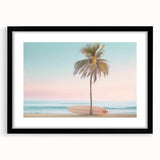 Abstract art print featuring vibrant, textured swirls of blue, orange, and white on a large canvas.