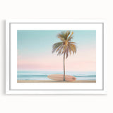 Abstract art print featuring swirling blue and white patterns on a framed canvas, suitable for dining room or bedroom decor.