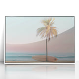 Art deco poster featuring geometric shapes in pastel shades on a white acrylic frame, suitable for nursery wall art.