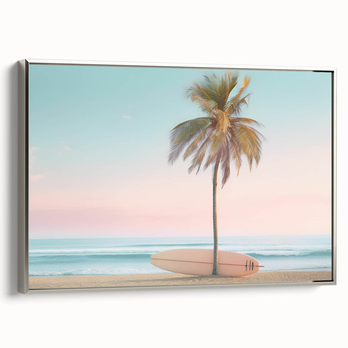 Landscape art painting featuring a colorful summer scene on framed canvas, ideal for brightening a living room wall.