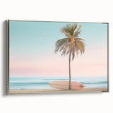 Landscape art painting featuring a colorful summer scene on framed canvas, ideal for brightening a living room wall.