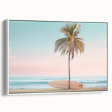 Vintage poster art featuring colorful, abstract designs on a large framed canvas, ideal for living room decor.